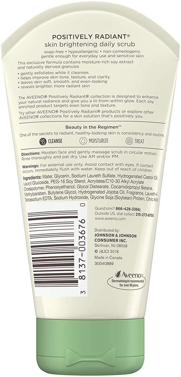 Aveeno Skin Brightening Daily Scrub 140g Supply