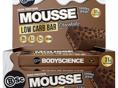 Body Science Low Carb High Protein Mousse Bar 55g - Chocoholic 12 Bar For Cheap