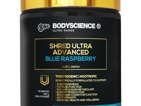 Body Science Shred Ultra Advanced 300g - Blue Raspberry on Sale