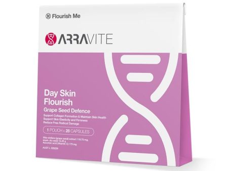 ARRAVITE Day Skin Flourish, Grape Seed Defence 28 Capsule Box For Sale