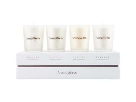 AromaWorks The Signature Range Small Candle Gift Set 75g x 4 Pack (contains: Serenity, Nurture, Soulful & Inspire Hot on Sale