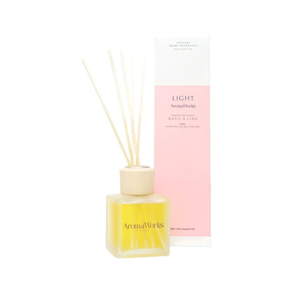 AromaWorks Light Reed Diffuser Basil & Lime 100ml For Cheap