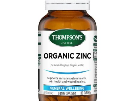 Thompson s Organic Zinc 180 Tablets Supply