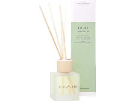 AromaWorks Light Reed Diffuser Lemongrass & Bergamot 100ml Supply