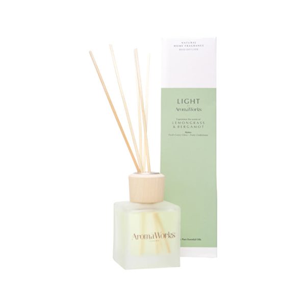 AromaWorks Light Reed Diffuser Lemongrass & Bergamot 100ml Supply