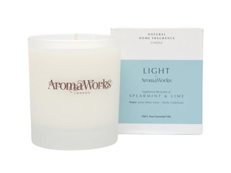 AromaWorks Light Candle Spearmint & Lime Medium 220g For Sale