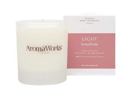 AromaWorks Light Candle Amyris & Orange Medium 220g Hot on Sale