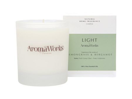 AromaWorks Light Candle Lemongrass & Bergamot Medium 220g Online Sale