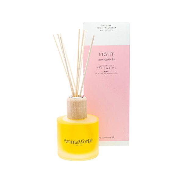 AromaWorks Light Reed Diffuser Basil & Lime 200ml For Cheap