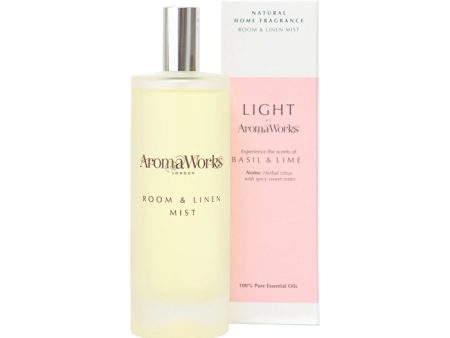 AromaWorks Light Room & Linen Mist Basil & Lime 100ml Sale