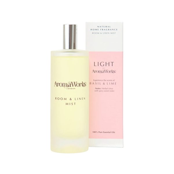 AromaWorks Light Room & Linen Mist Basil & Lime 100ml Sale