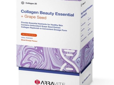 ARRAVITE Collagen Beauty Essential + Grape Seed | Blood Orange 14 x 3g Online Hot Sale