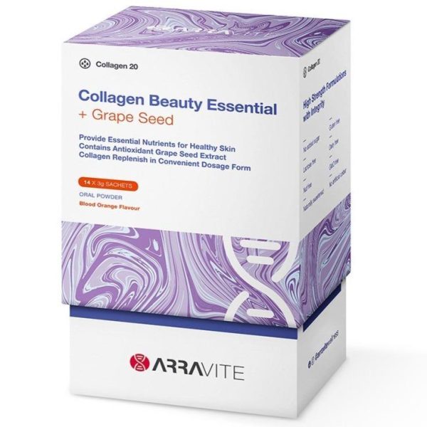 ARRAVITE Collagen Beauty Essential + Grape Seed | Blood Orange 14 x 3g Online Hot Sale